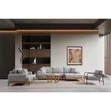 Kigali Oak (280-170 x 98 x 78 cm) Hörnsoffa Grå, Höger