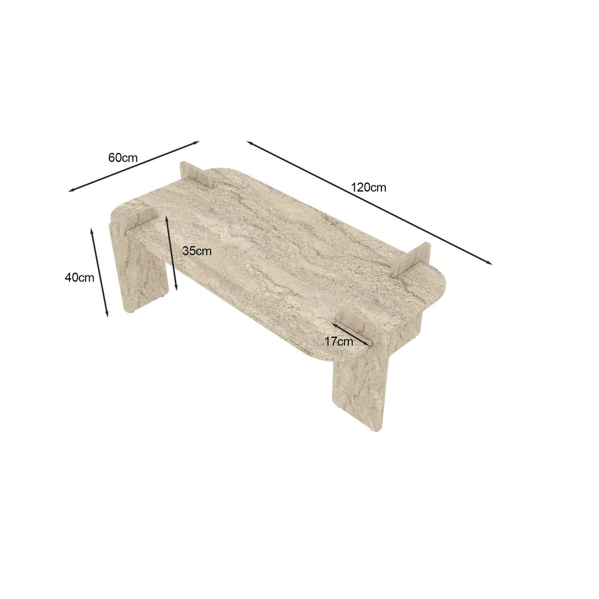 Virgo Soffbord Travertine