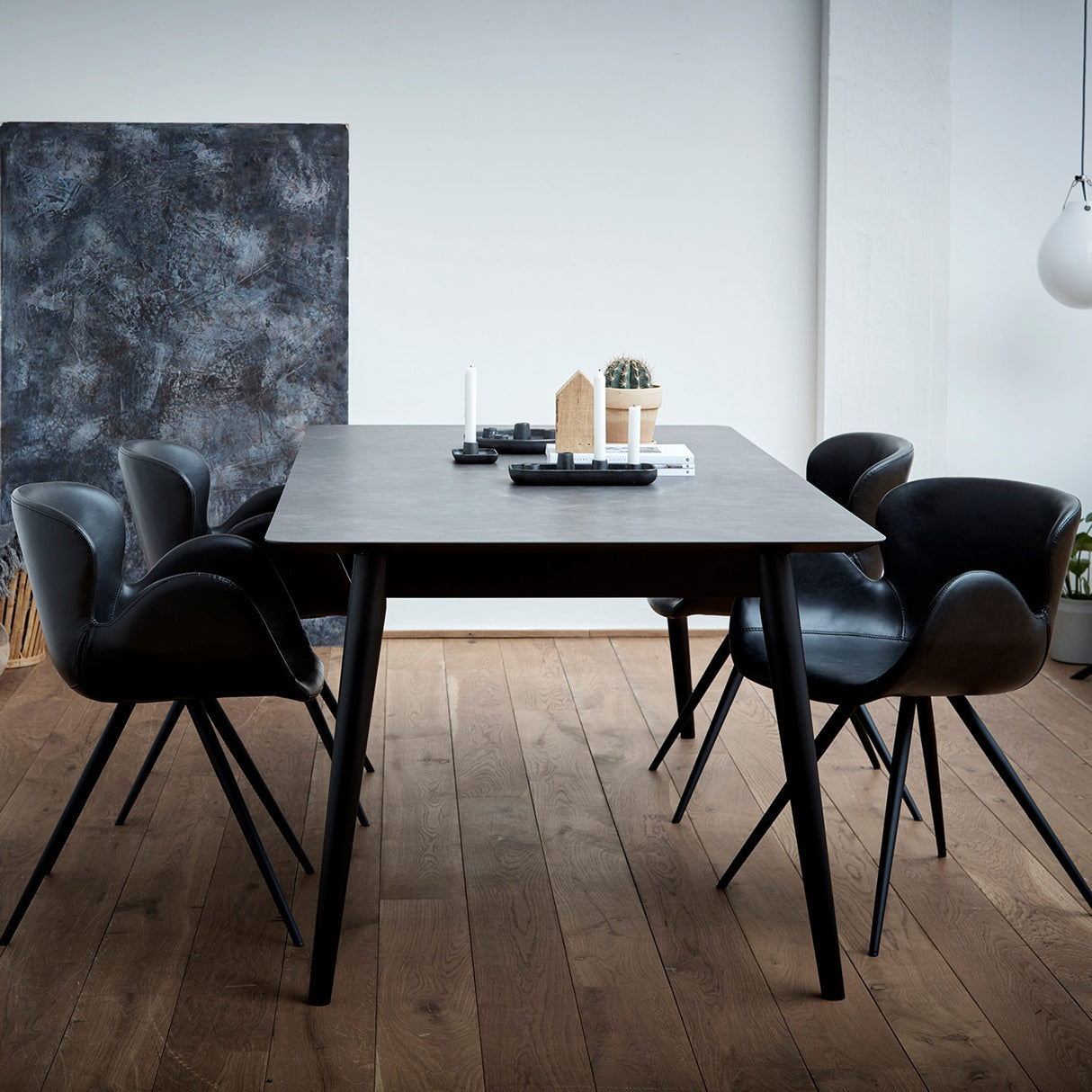 Gaia Stol Vintage Black Art.Leather, Black