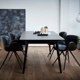 Gaia Stol Vintage Black Art.Leather, Black