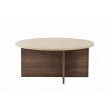 Malaga (90 x 40 x 90 cm) Travertine Walnut Soffbord