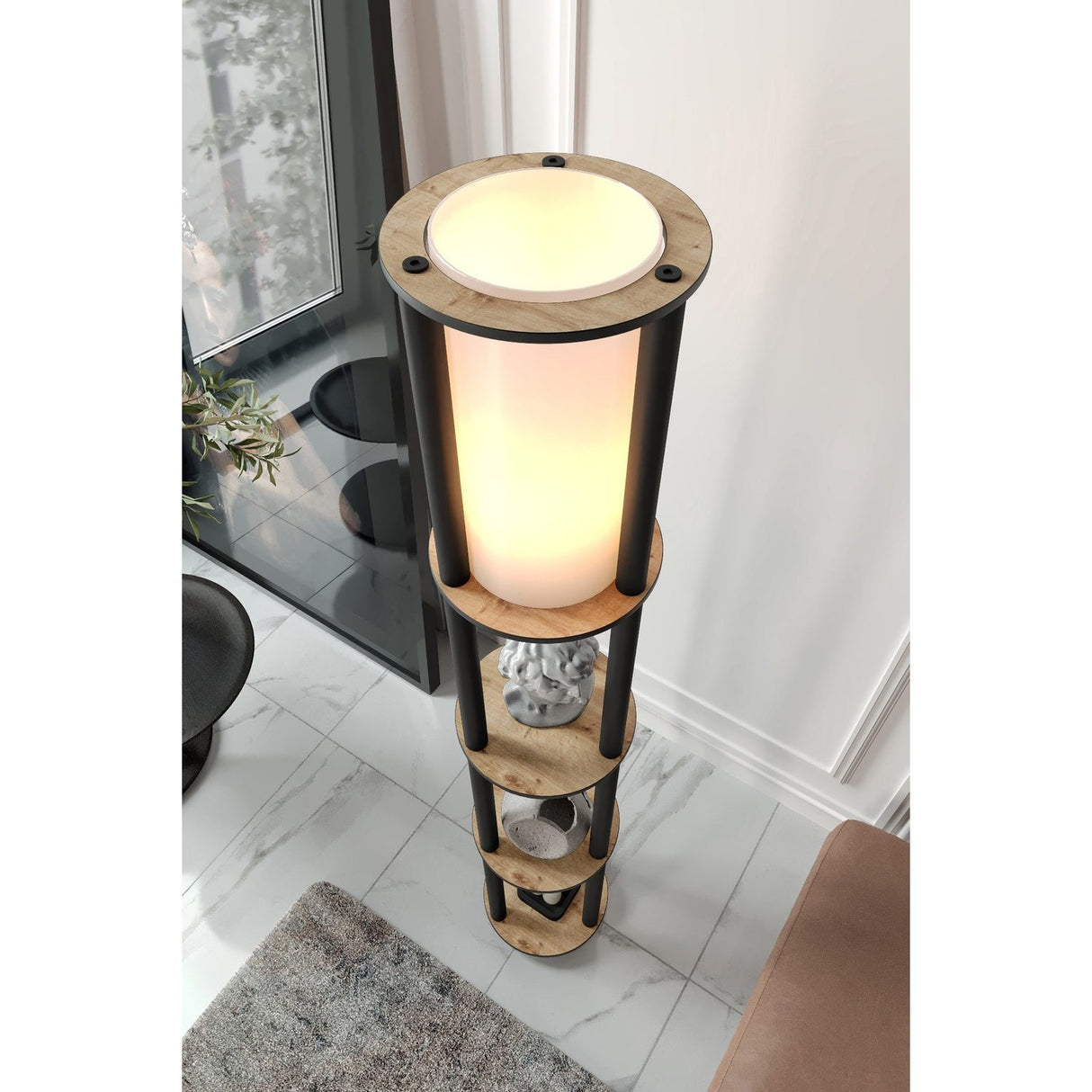 Tallinn Square V2 (H 150 cm) Valnöt Golvlampa