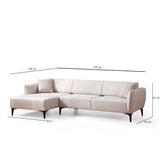 Belissimo (140-270 x 95 x 67 cm) Hörnsoffa Offwhite, Vänster