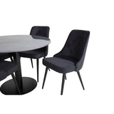 Estelle, Velvet Deluxe Rund matgrupp Svart, Svart,Mörkgrå, ⌀106