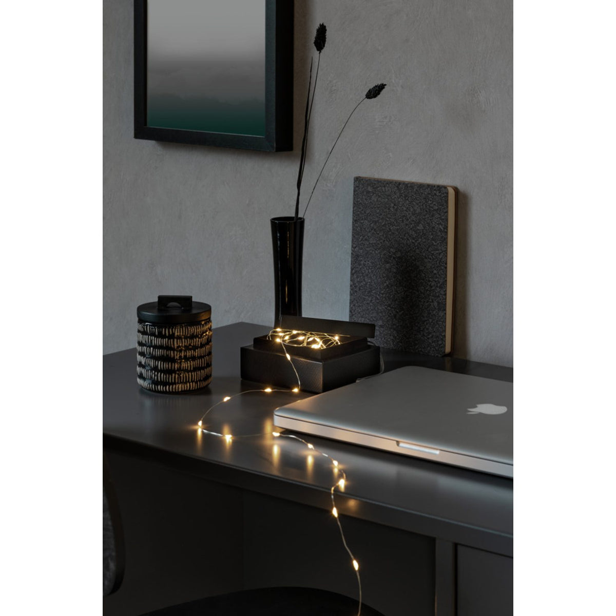 Micro LED USB Silversladd Ljusslinga Inomhus 100 Lampor (4.95m), Varmvit