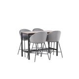 Camden, Sammet Rektangulär matgrupp Svart,Mörkgrå, Valnöt, 120 x 60