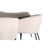 Copenhagen, Berit Rund matgrupp Beige,Svart, Svart, ⌀140