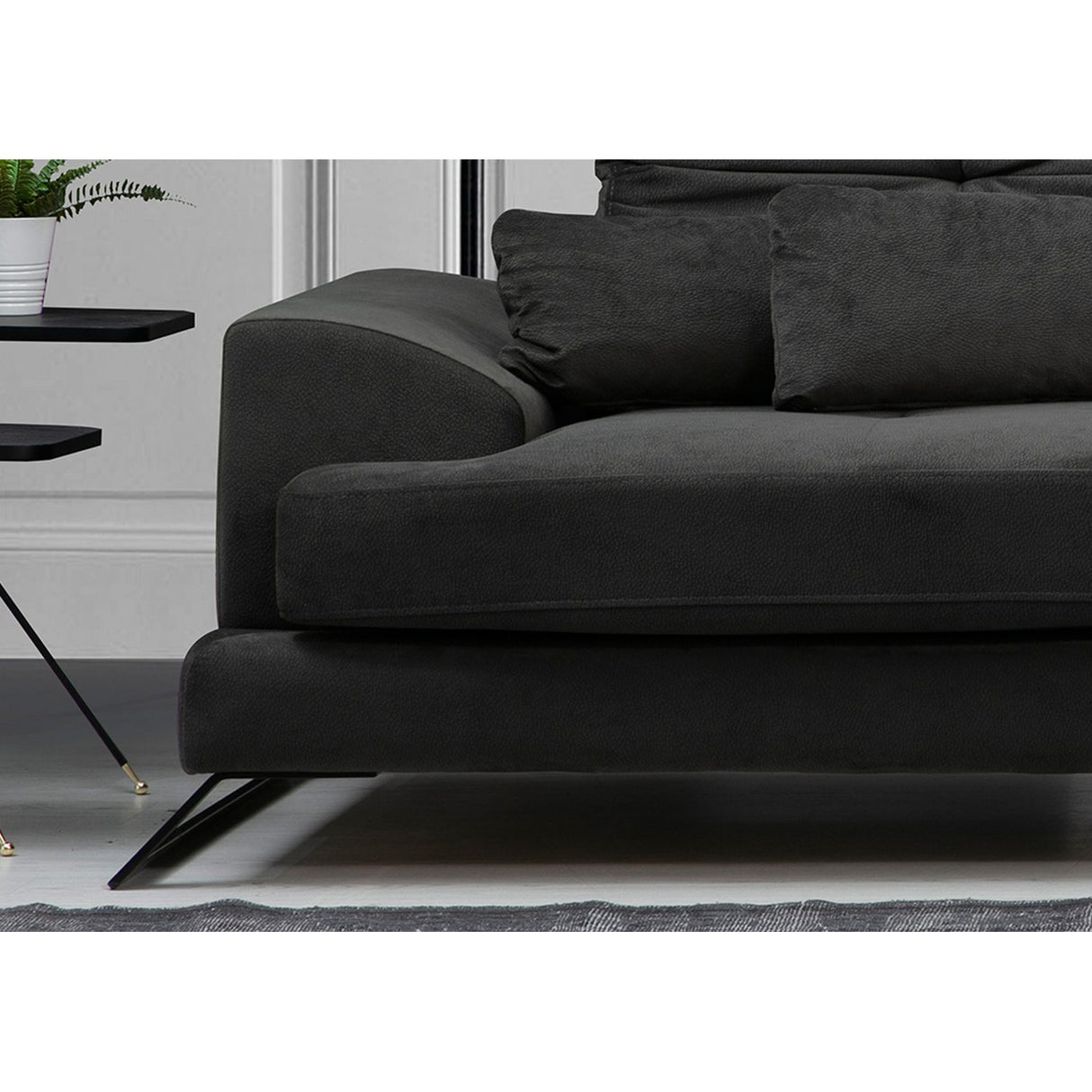 Astana Hörn (308 x 100 x 92 cm) Antracit Hörnsoffa Höger