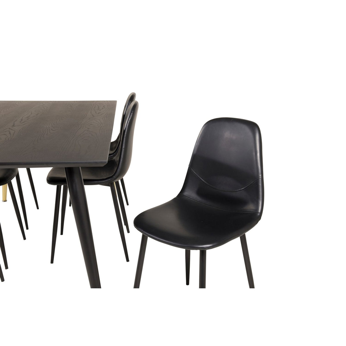Dipp, Polar Rektangulär matgrupp Svart, Svart, Guld, 180 x 90