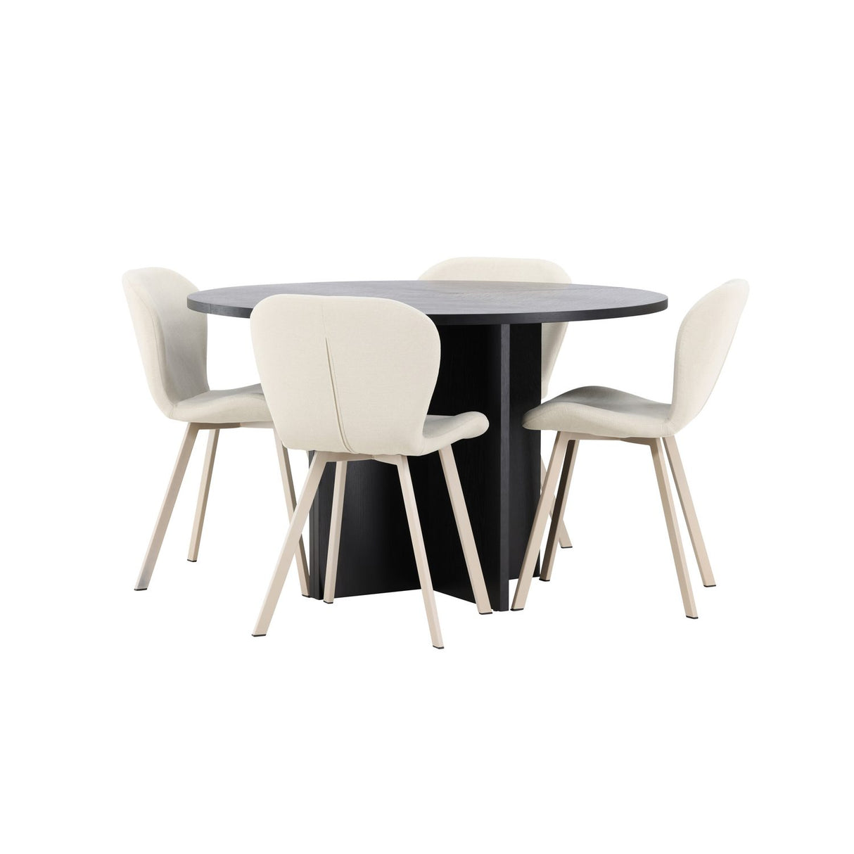 Strada, Lilja Oval matgrupp Beige, Svart, ⌀120