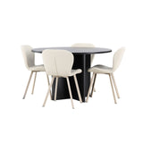 Strada, Lilja Oval matgrupp Beige, Svart, ⌀120