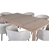 Slider, Berit Rektangulär matgrupp Beige,Svart, Vitlaserad, 170 x 95