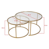 Nairobi Set (80 x 43 x 80 cm) Soffbordsset Guld