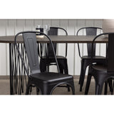 Stone, Tempe Ovalt matgrupp Svart, Svart,mocka, 220 x 100
