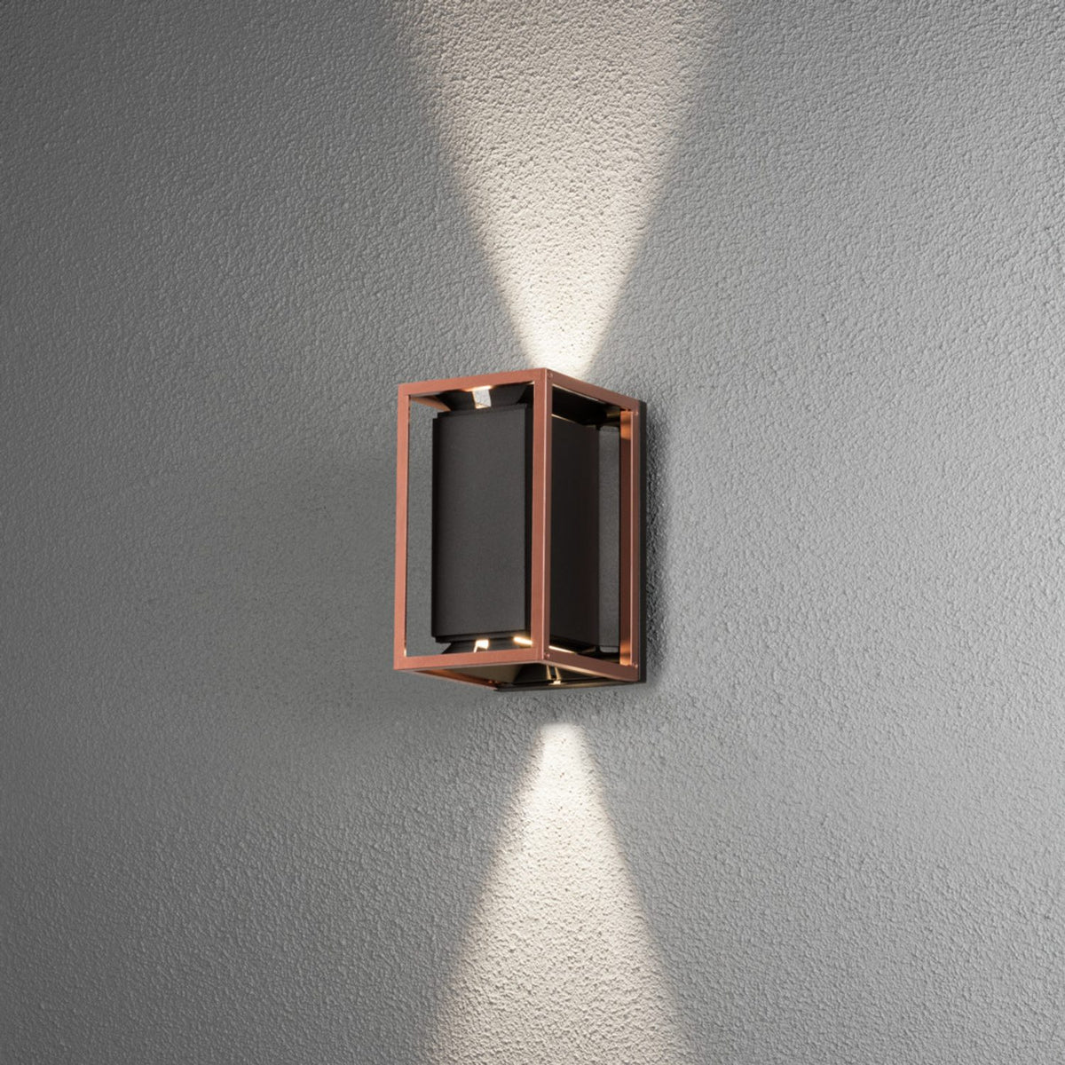 Vale 2xGU10 Svart/Koppar Vägglampa Ute
