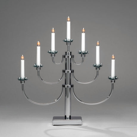 7 Ljus Metall Elljusstake Kromad