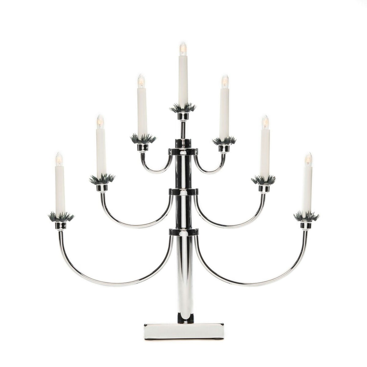 7 Ljus Metall Elljusstake Kromad