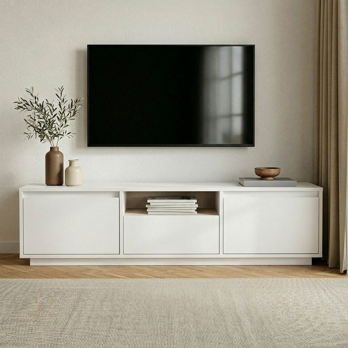 Bony TV-bänk Natural White
