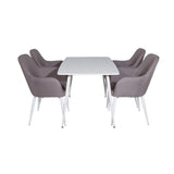 Polar, Comfort Rektangulär matgrupp Grå,Vit, Vit, 120 x 75