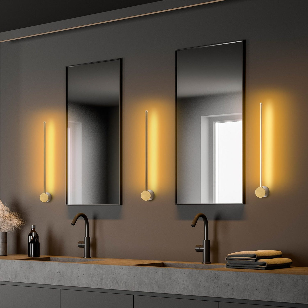 Kingston (62 x 10 x 7 cm) Guld Vägglampa