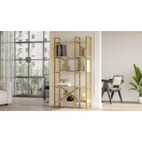 Dodoma Plus (87,5 x 175 x 30 cm) Vit marmor guld Bokhylla