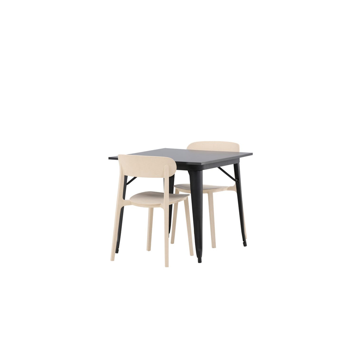 Tempe, Åstol Rektangulär matgrupp Beige, Svart, 80 x 80