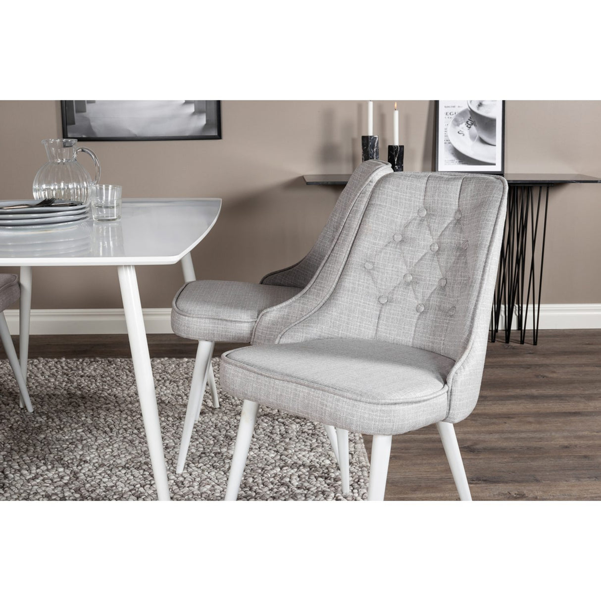 Polar, Velvet Deluxe Rektangulär matgrupp Vit, Vit, 120 x 75