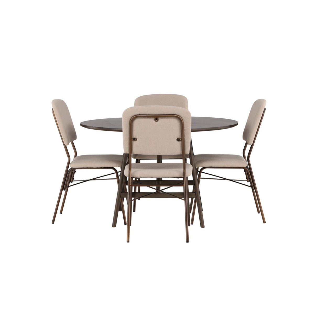 Kaseidon, Seda Rund matgrupp Beige, brun, Mörkbrun, ⌀100