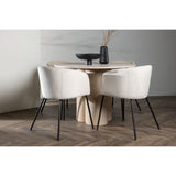 Olivia, Berit Rund matgrupp Beige, Vitputsad, 4st