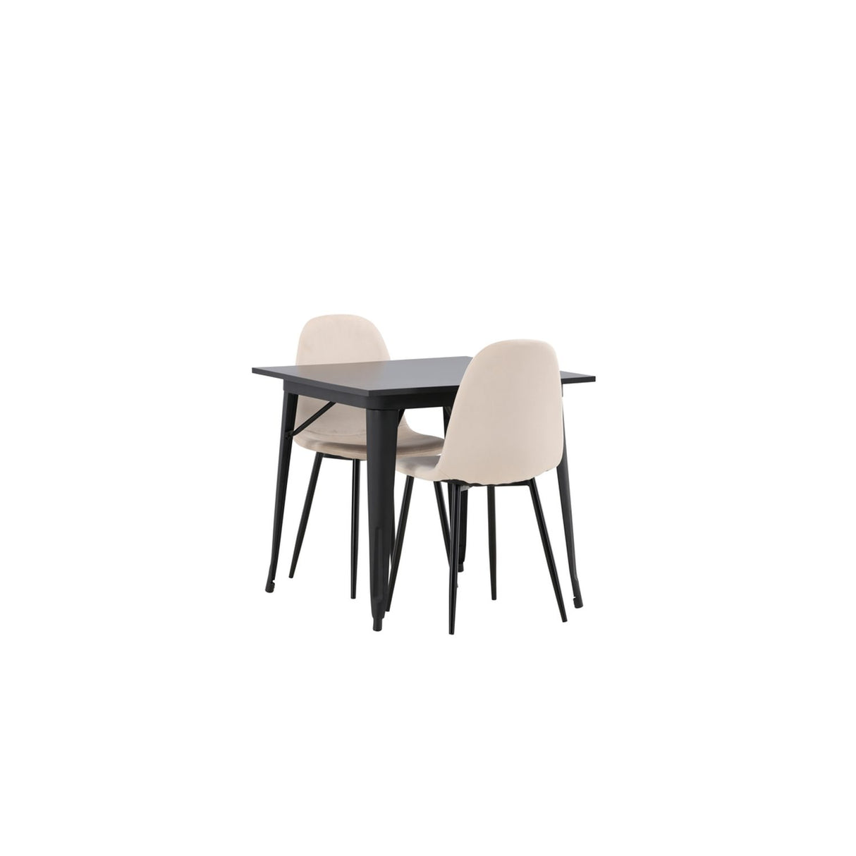 Tempe, Polar Rektangulär matgrupp Beige, Svart, Svart, 80 x 80