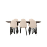Stone, Polar Oval matgrupp Beige, Svart, Svart, Mocka, 220 x 100