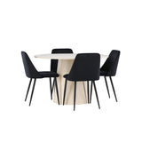 Lanzo, Night Rund matgrupp Svart, Vitputsad, 4st