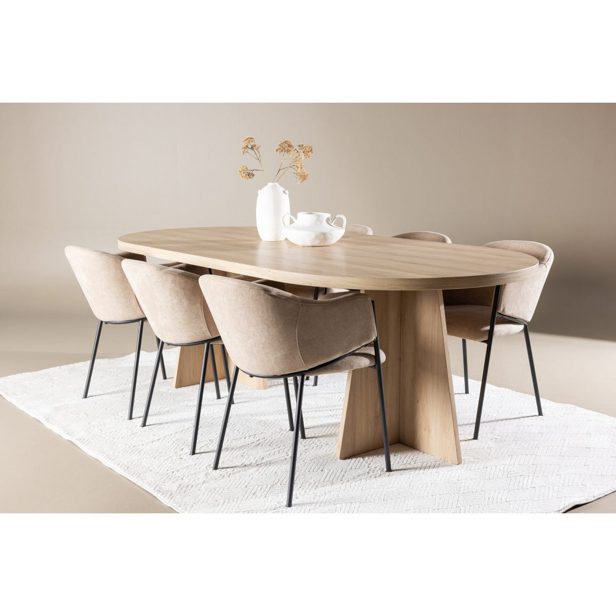 Bootcut, Evelina Oval matgrupp Beige,Svart, Natur, 230 x 115