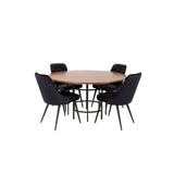 Copenhagen, Velvet Deluxe Rund matgrupp Svart, Svart,Brun, ⌀140