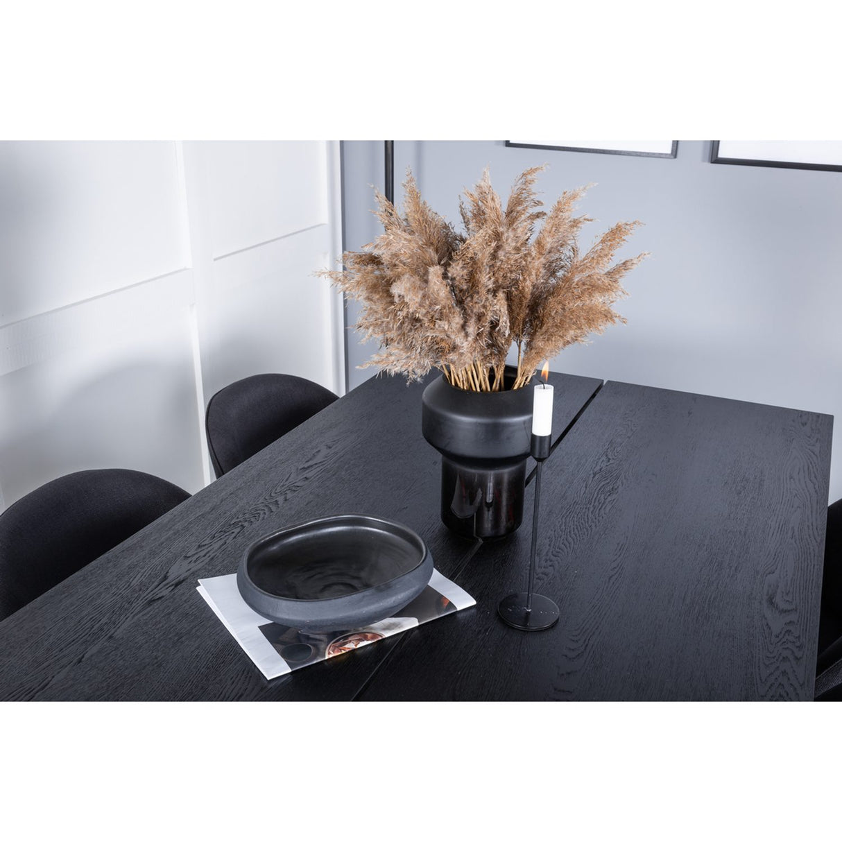 Sleek, Velvet Rektangulär matgrupp Svart, Svart, 195 x 95
