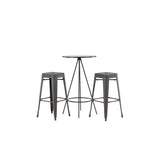 Bistro, Tempe Rund matgrupp Mörkgrå, Svart, ⌀60