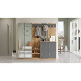 Zelino (187,2 x 180 x 37,5 cm) Hallstativ Atlantisk furu Antracit
