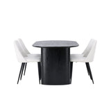 Isolde, Night Oval matgrupp Svart,Vit, Svart, 180 x 90