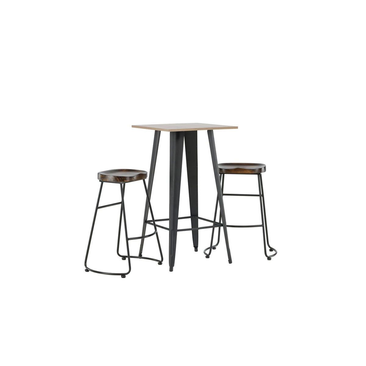 Tempe, Ozark Rektangulär matgrupp Svart,Mörk valnöt, Valnöt, 60 x 60