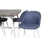 Inca, Velvet Rektangulär matgrupp Blå,Vit, Grå,Vit, 160 x 85