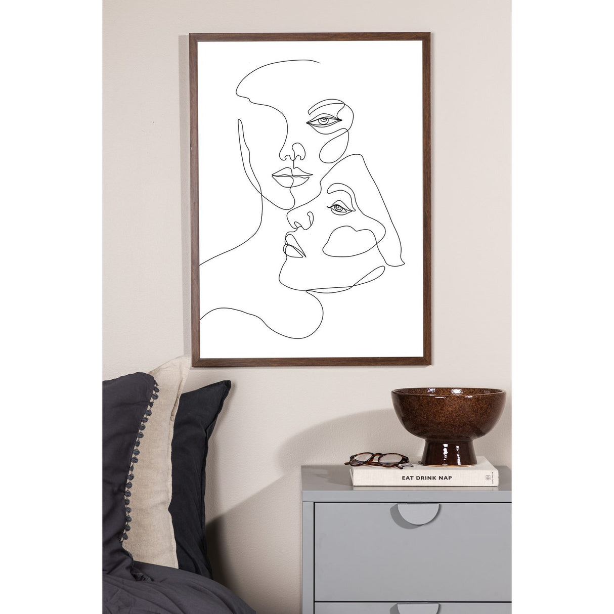 Ansikten Poster Vit, 50 x 70 cm