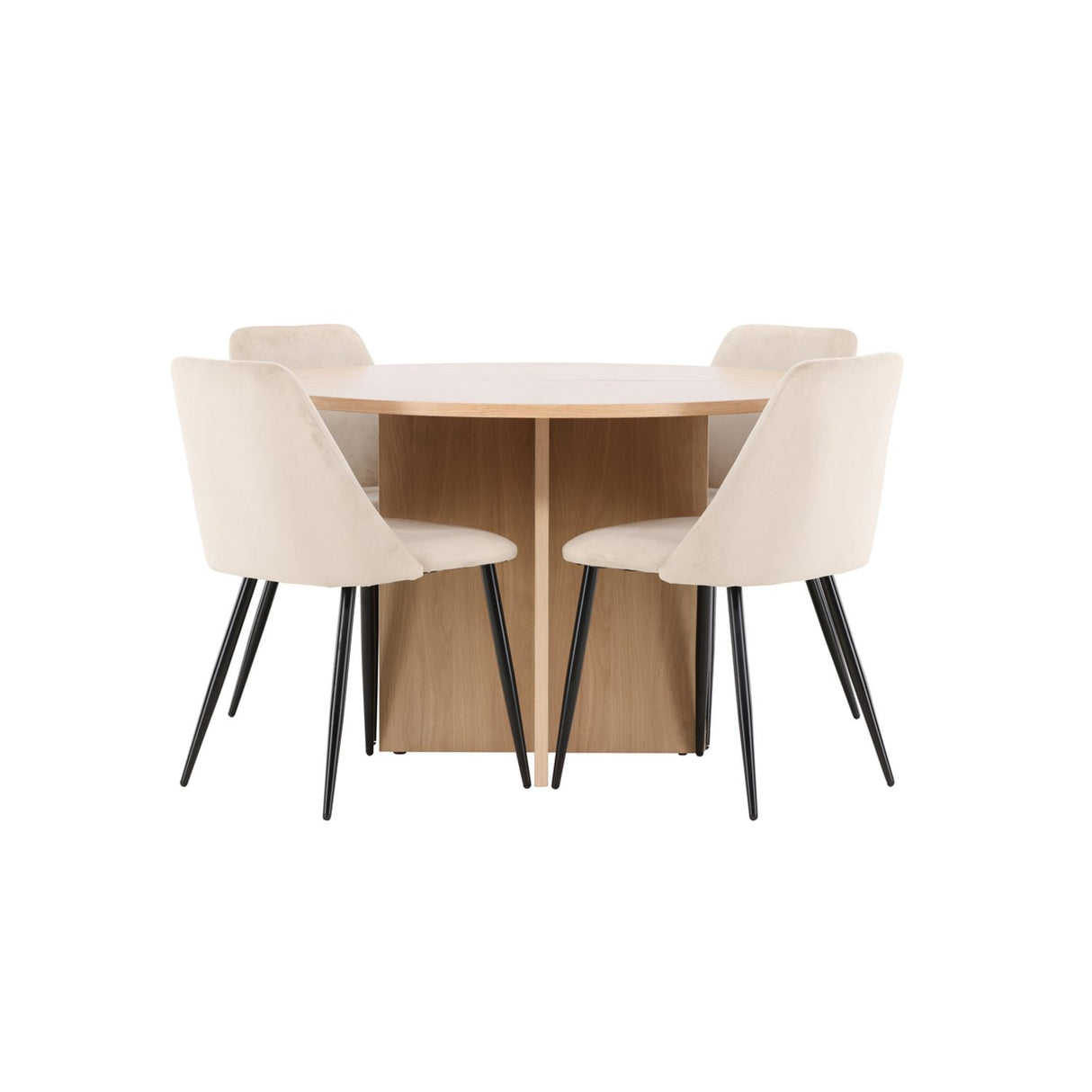 Strada, Night Oval matgrupp Beige, Vitputsad, 4st