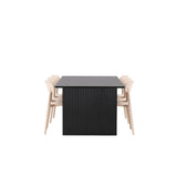 Vail, Åstol Rektangulär matgrupp Beige, Svart, 200 x 100