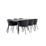 Ellis, Berit Rektangulär matgrupp Svart, Svart, 230 x 85