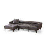 Jakarta (140-270 x 95 x 77 cm) Hörnsoffa-bäddsoffa Mörkgrå, Vänster