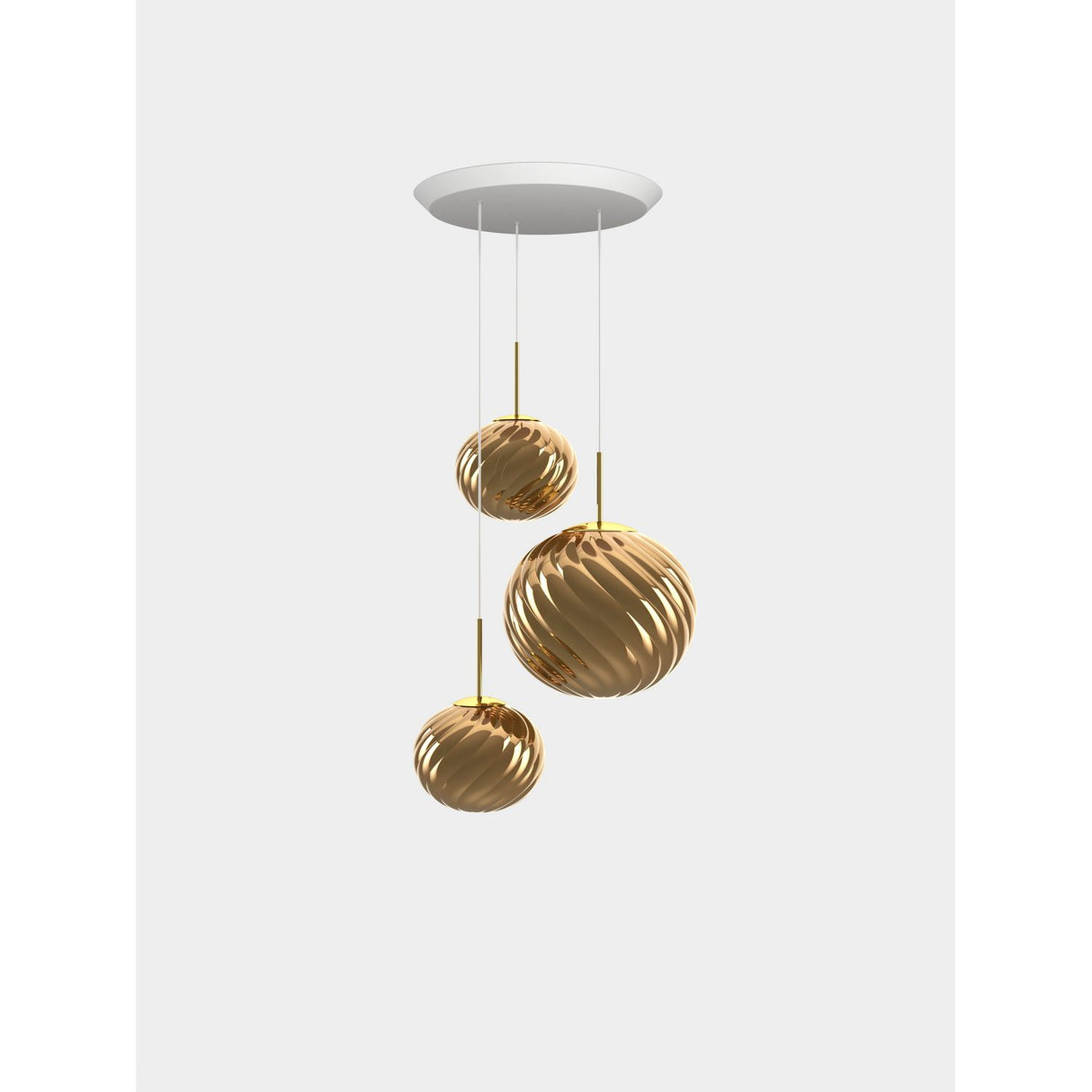 Whirl Trio Round Pendelsystem LED Gold