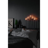 5 Ljus Metall Svart Amber LED med Dimmer Elljusstake V-form
