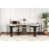 Gaborone dubbel Skrivbord Freesia marmor Svart