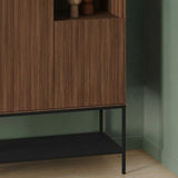 Amira (90 x 125 x 40 cm) Sideboard Milano valnötträ svart svart