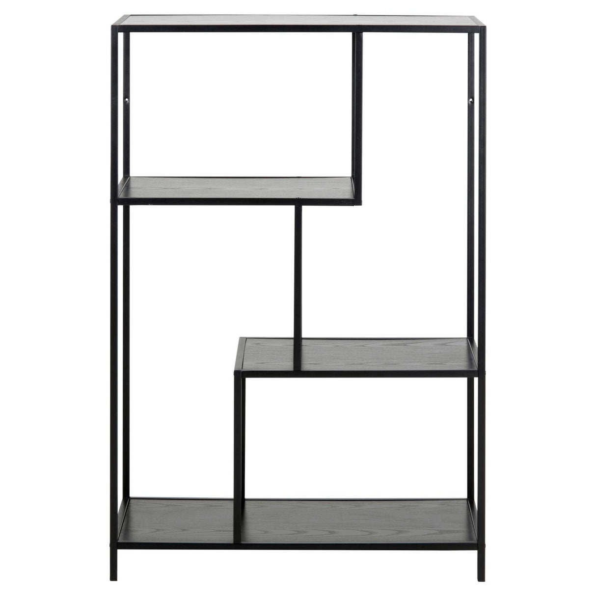 Seaford Bokhylla Asymmetrisk 114x77x35 cm Svart